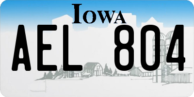 IA license plate AEL804