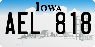 IA license plate AEL818