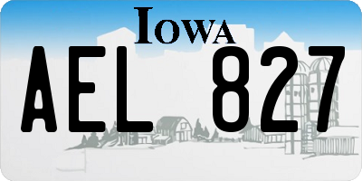 IA license plate AEL827