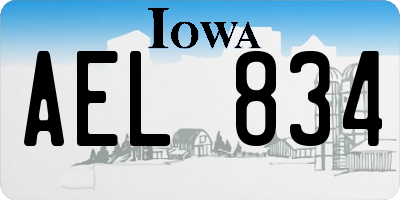 IA license plate AEL834