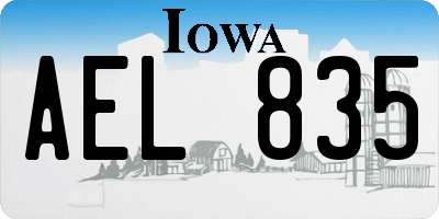 IA license plate AEL835