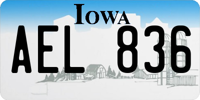 IA license plate AEL836