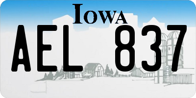 IA license plate AEL837