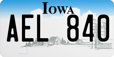 IA license plate AEL840