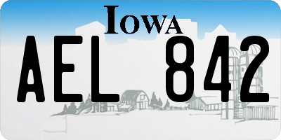 IA license plate AEL842