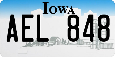 IA license plate AEL848