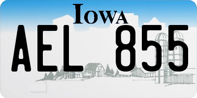IA license plate AEL855