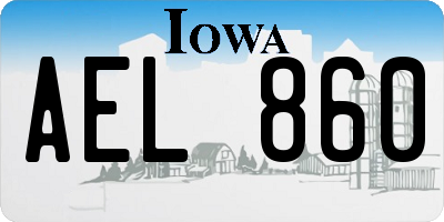 IA license plate AEL860