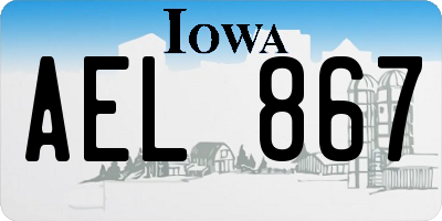 IA license plate AEL867
