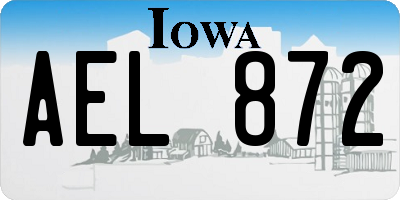 IA license plate AEL872