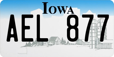 IA license plate AEL877