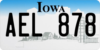 IA license plate AEL878