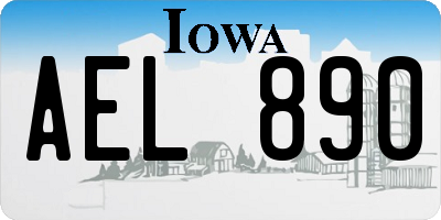 IA license plate AEL890