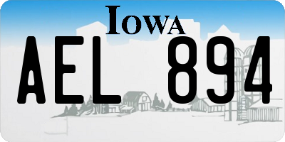 IA license plate AEL894