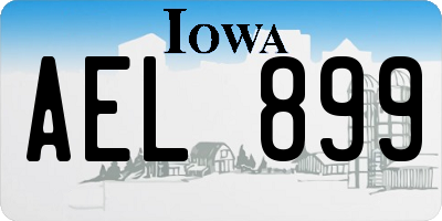 IA license plate AEL899