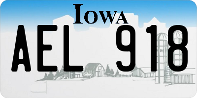IA license plate AEL918