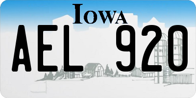 IA license plate AEL920