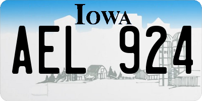 IA license plate AEL924