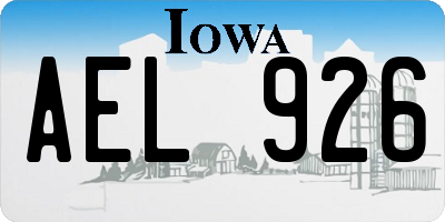 IA license plate AEL926