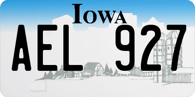 IA license plate AEL927