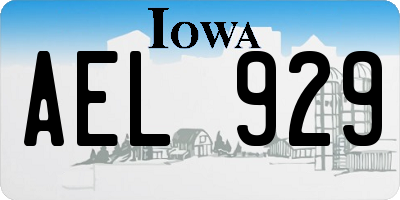 IA license plate AEL929