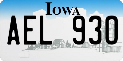 IA license plate AEL930