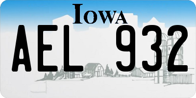 IA license plate AEL932