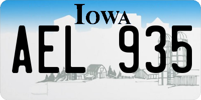 IA license plate AEL935