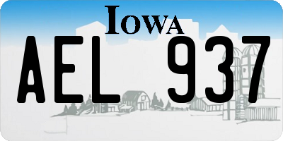 IA license plate AEL937