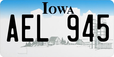 IA license plate AEL945
