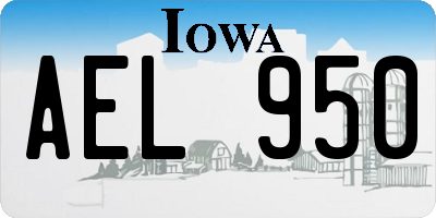 IA license plate AEL950