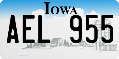 IA license plate AEL955