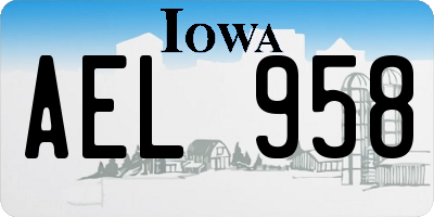 IA license plate AEL958