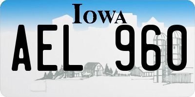 IA license plate AEL960