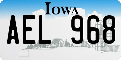 IA license plate AEL968