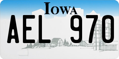 IA license plate AEL970