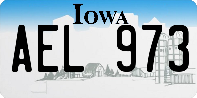 IA license plate AEL973