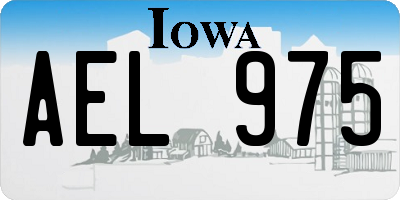 IA license plate AEL975