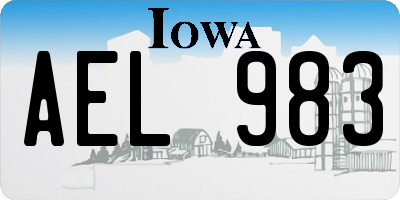 IA license plate AEL983