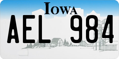 IA license plate AEL984