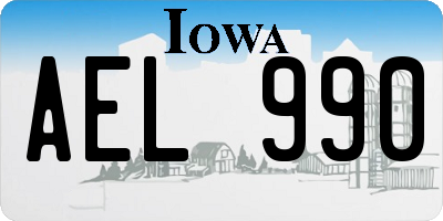 IA license plate AEL990
