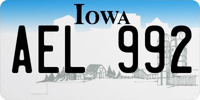 IA license plate AEL992