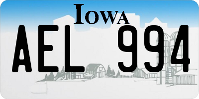 IA license plate AEL994