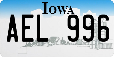 IA license plate AEL996