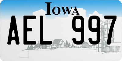 IA license plate AEL997