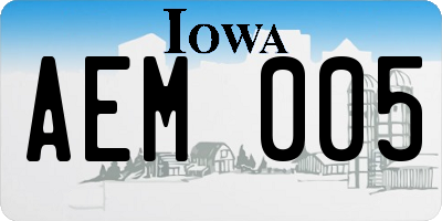 IA license plate AEM005