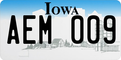 IA license plate AEM009