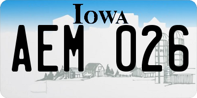 IA license plate AEM026