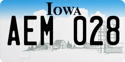 IA license plate AEM028