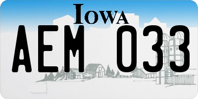 IA license plate AEM033